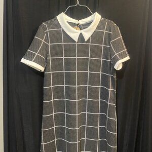 487-You Are Frocking Cute💛 Suzy Shier Collared Black & White Frock